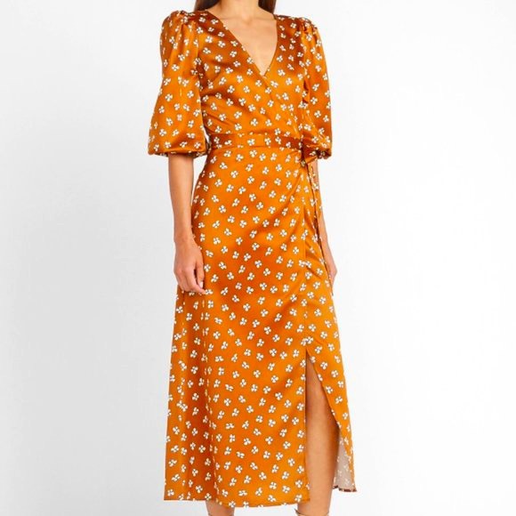 Express Dresses & Skirts - Express X Ladygang copper wrap dress